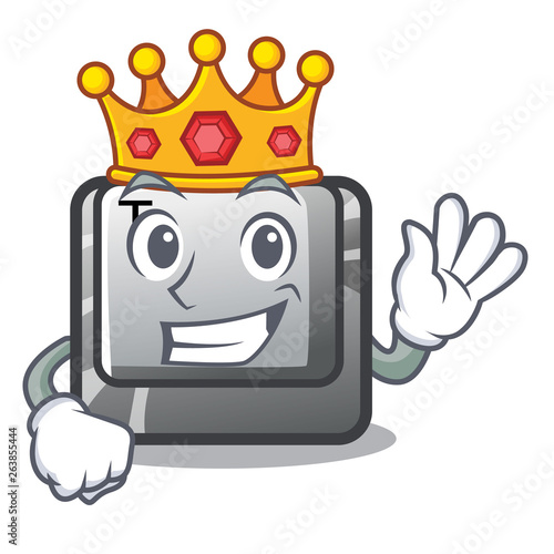 King button T in the mascot shape