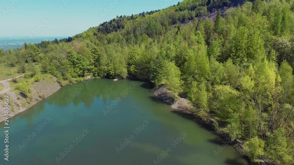 Aerial shot of an abandoned quarry in Poland. Aerial shot of an abandoned quarry in Poland.
