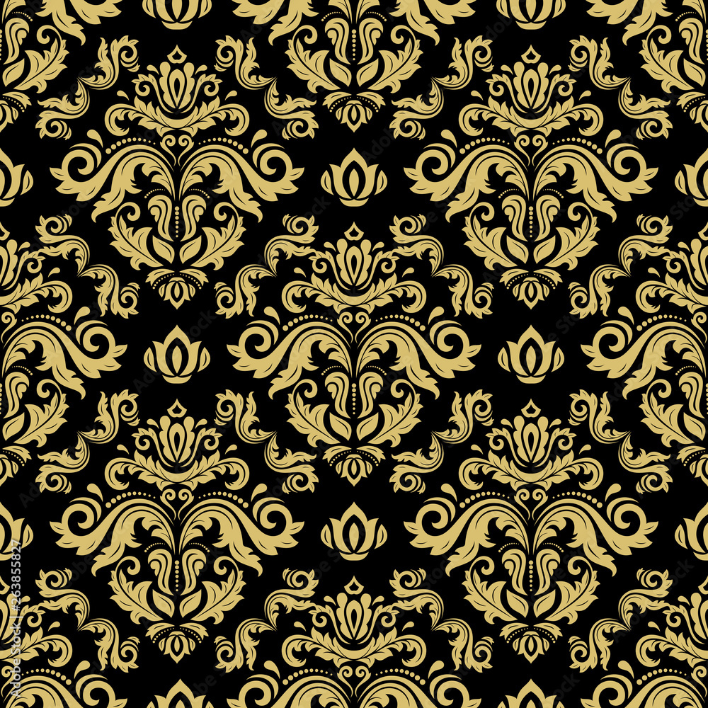 Orient classic golden pattern. Seamless abstract background with vintage elements. Orient background Orient classic golden pattern. Seamless abstract background with vintage elements. Orient background