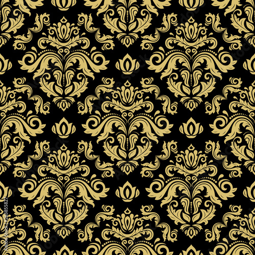 Orient classic golden pattern. Seamless abstract background with vintage elements. Orient background