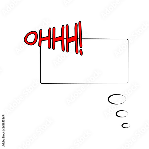 Vector illustration. Frame template in comic pop art style isolated on white background. Comic bubble speech with text oh. OHHH.