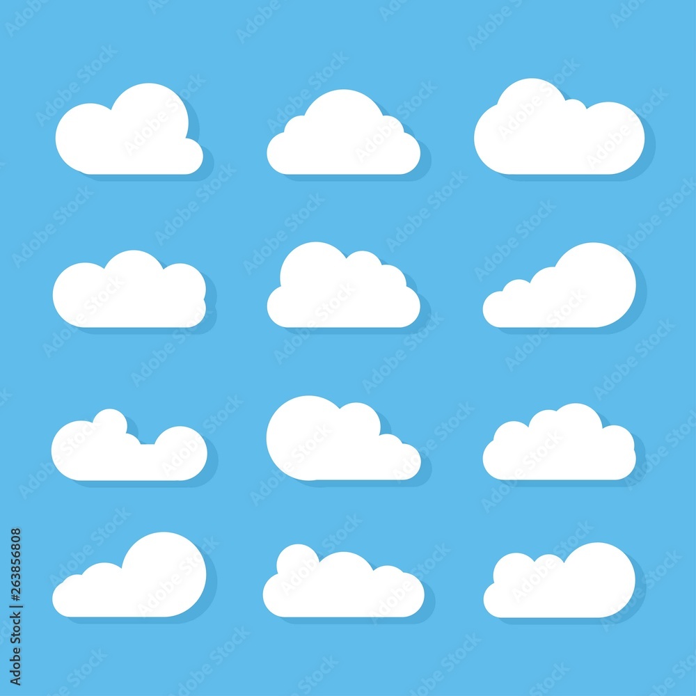Clouds icon, vector illustration. Cloud symbol or logo