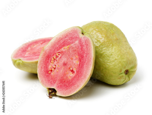 Pink guava isolated on white background