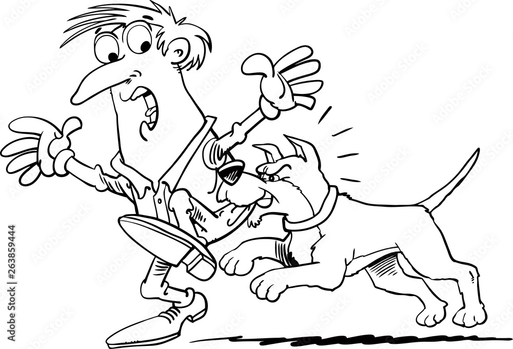 Fototapeta premium Dog bites man