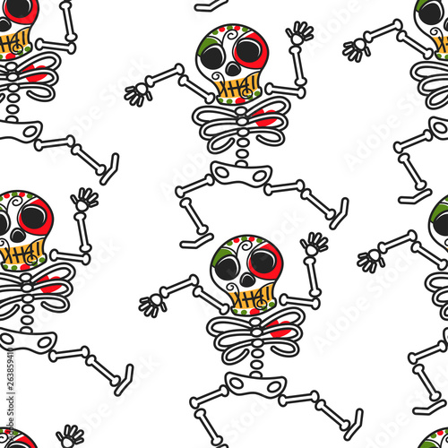 Mexican skeleton dia de los muerto symbol Calavera goddess