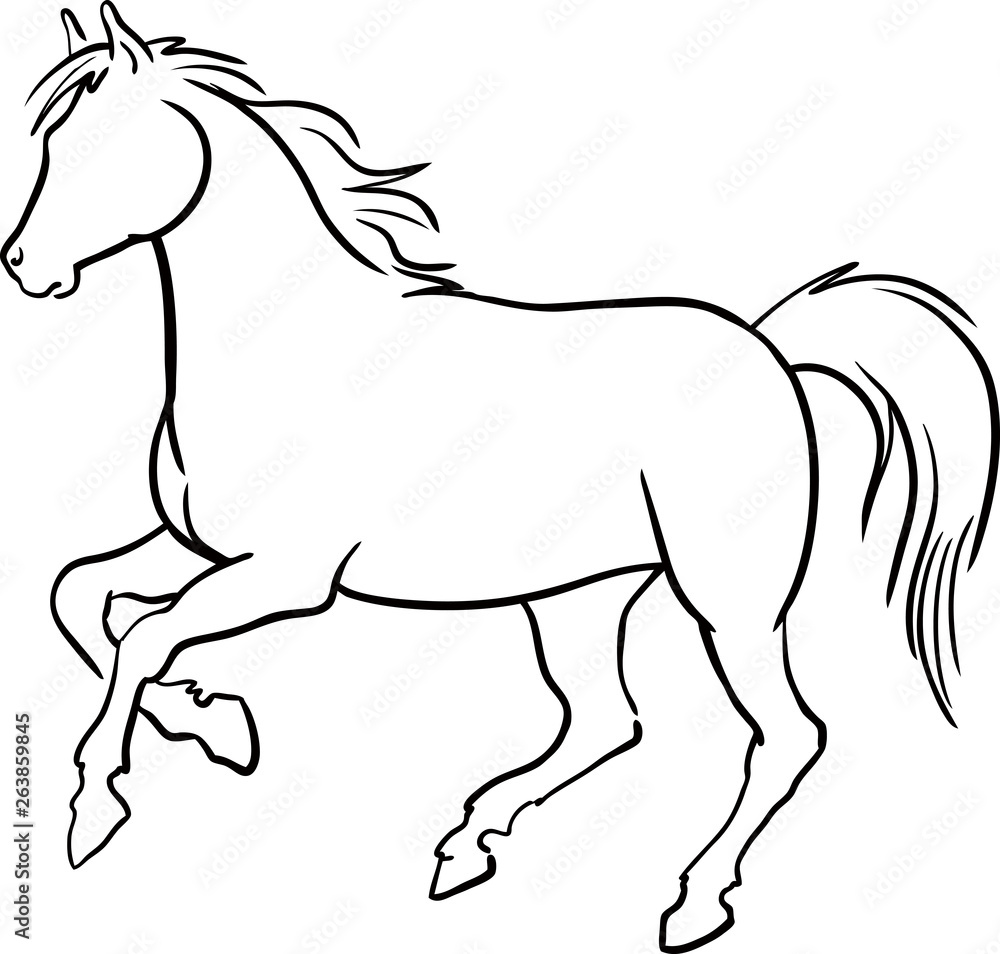 Obraz premium Running horse . Vector illustration