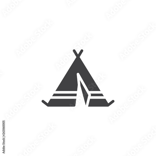 Shelter, wigwam home vector icon. filled flat sign for mobile concept and web design. Camping tent glyph icon. Symbol, logo illustration. Pixel perfect vector graphics