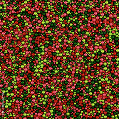 Strawberry Colors Wrapping Paper Pattern, Illustration With Brushed Metallic Balls 3D Render, Orthographic Camera ..