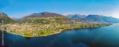Lago di Como (IT) - Vista aerea panoramica di Dongo e paesi limitrofi photo