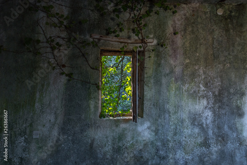 Looking out a Window in an Abandoned Medieval Village in Southern Italy © JonShore