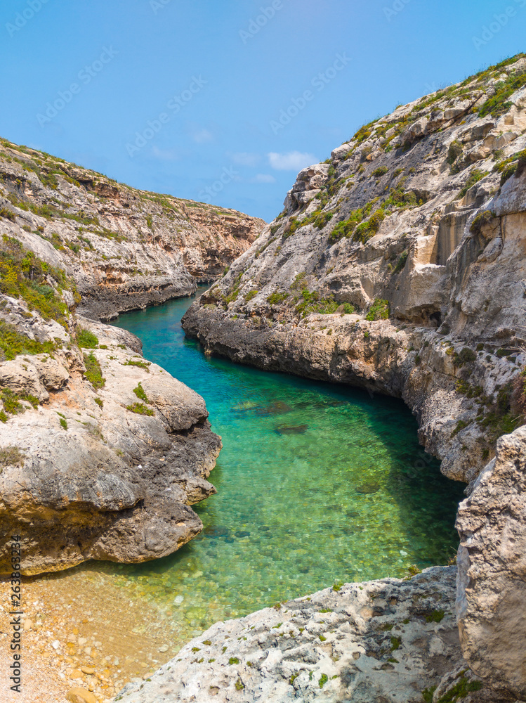 Wied il-Ghasri. Gozo island. Malta island