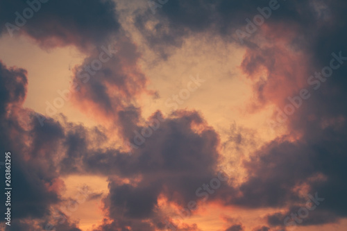 colorful dramatic sky with cloud at sunset © SINSU1980