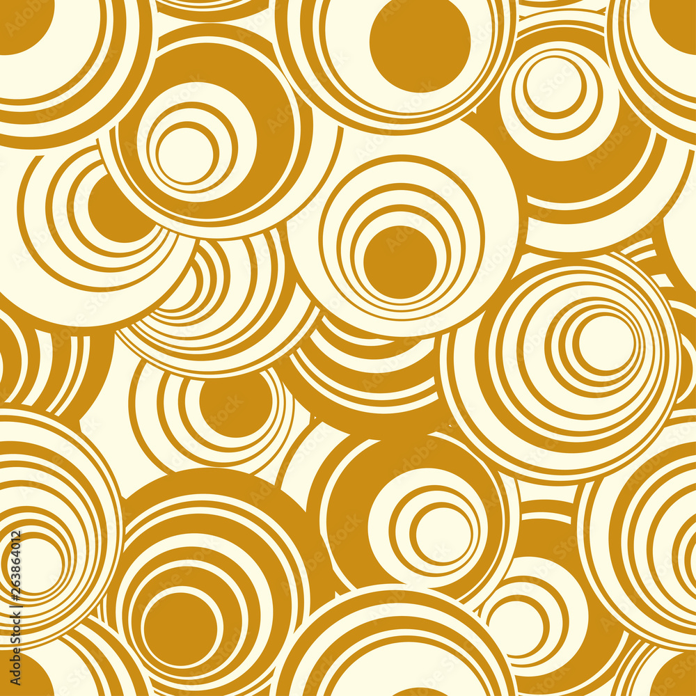 abstract geometric seamless pattern circles gold ivory
