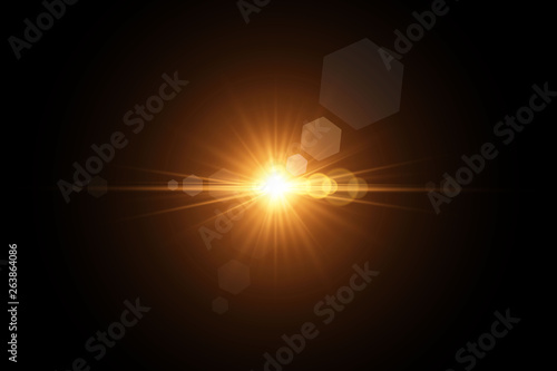 Vector transparent sunlight special lens flash light effect.front sun lens flash. Vector blur in the light of radiance. Element of decor. Horizontal stellar rays and searchlight.