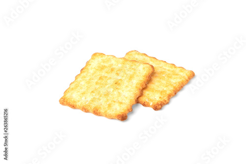 Cracker cookies isolated on white background. 