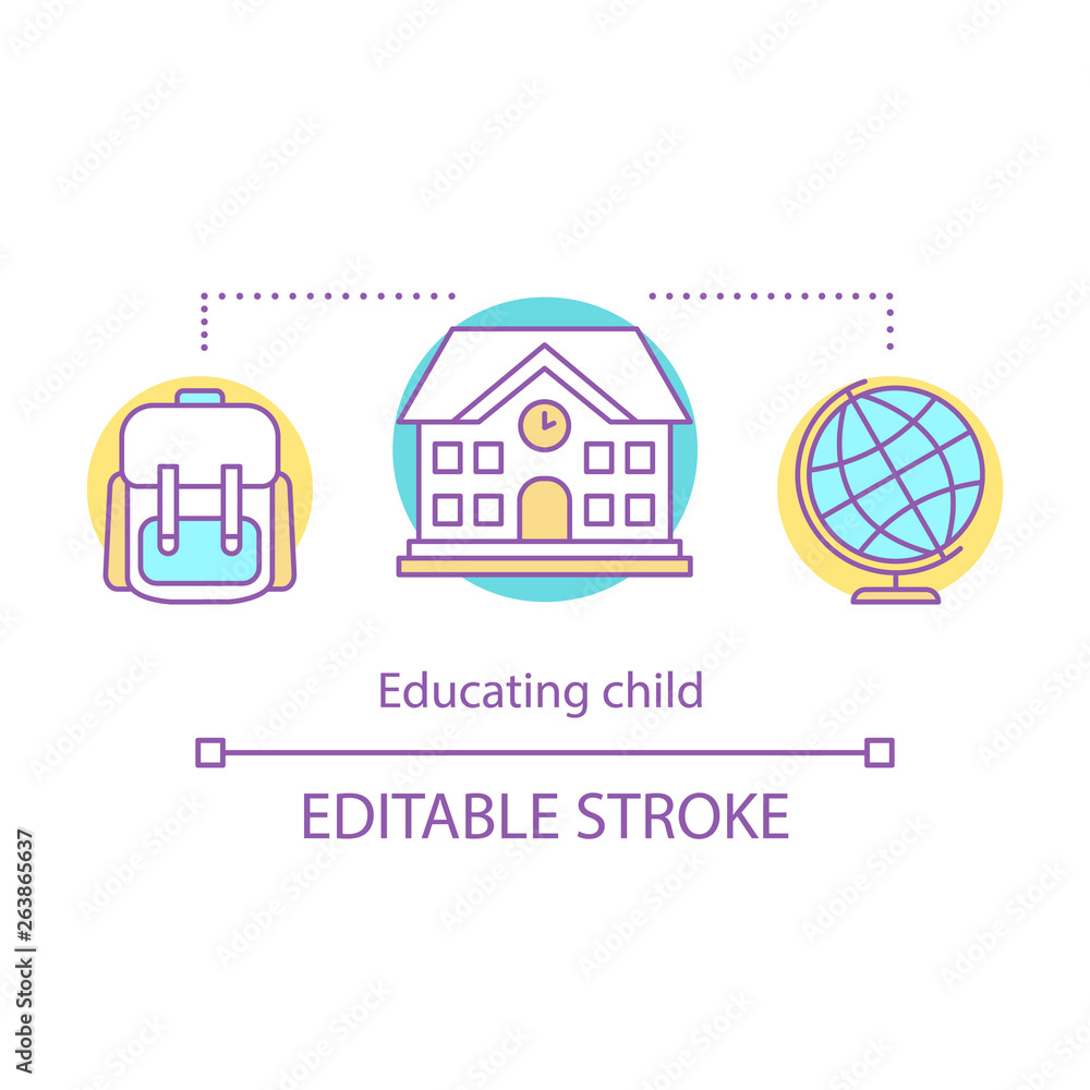 Educating child concept icon