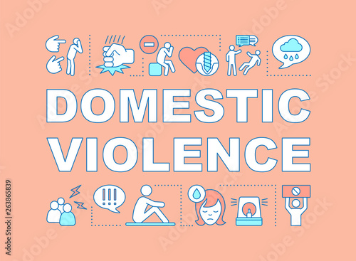 Domestic violence word concepts banner