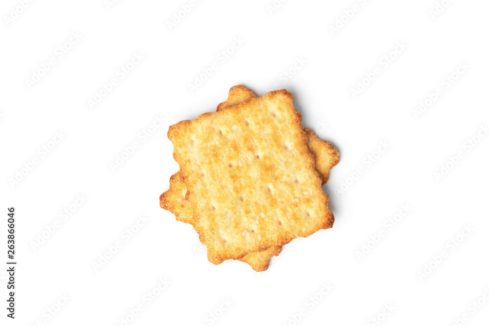 Cracker cookies isolated on white background. Cracker cookies isolated on white background.