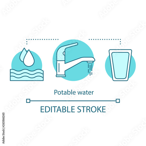 Potable water concept icon