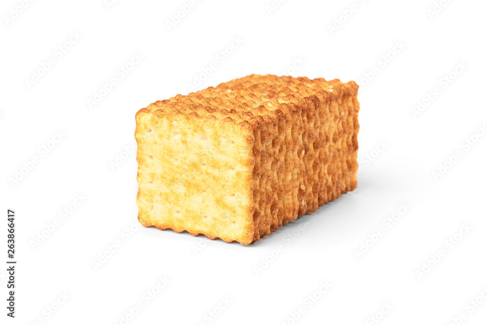 Cracker cookies isolated on white background. Cracker cookies isolated on white background.