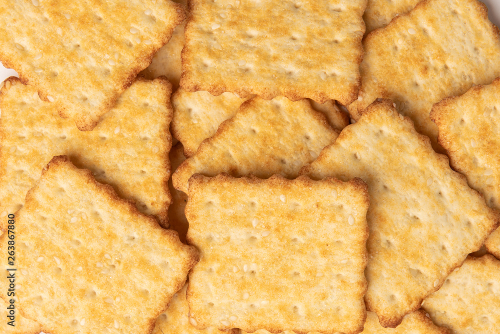 Cracker cookies isolated on white background. Cracker cookies isolated on white background.