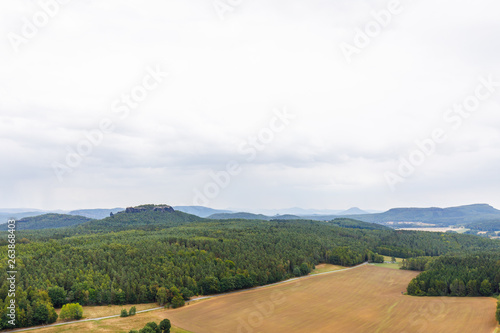 panorama of saxon switzerland, view from mountain pfaffenstein © Jochen Netzker