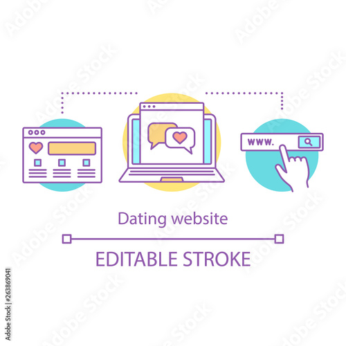 Online dating website concept icon