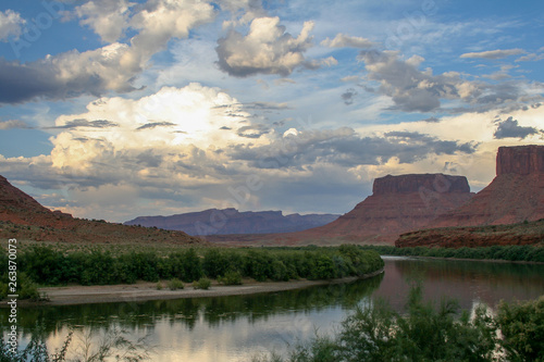 Utah landscape by Colorado river with water reflections