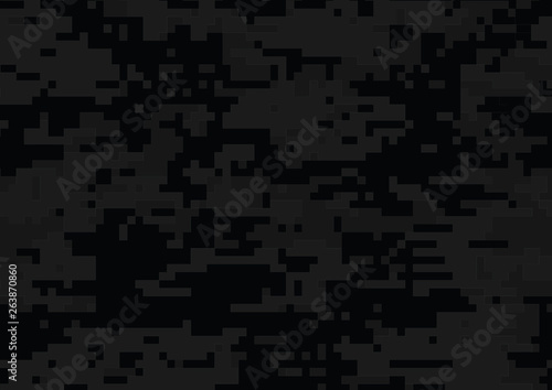 Digital black military camouflage textured background