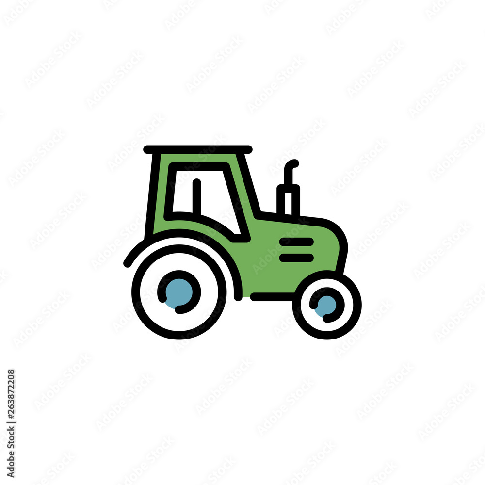 Vector Farmer Tractor Icon