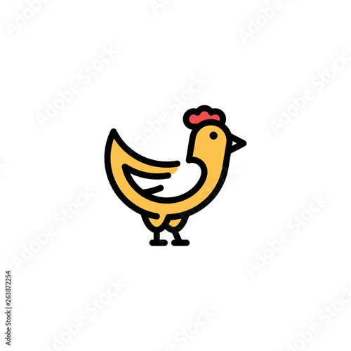 Vector Farm Chicken Icon Template