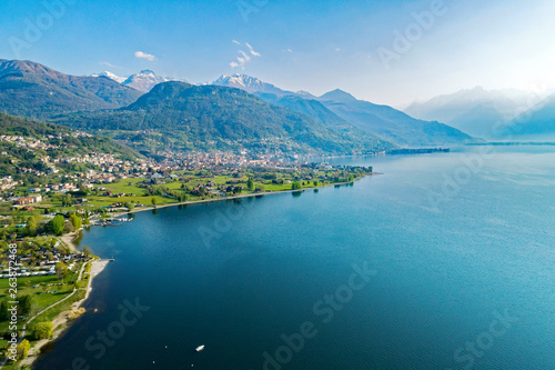 Lago di Como (IT) - Vista aerea panoramica della costa nord occidentale