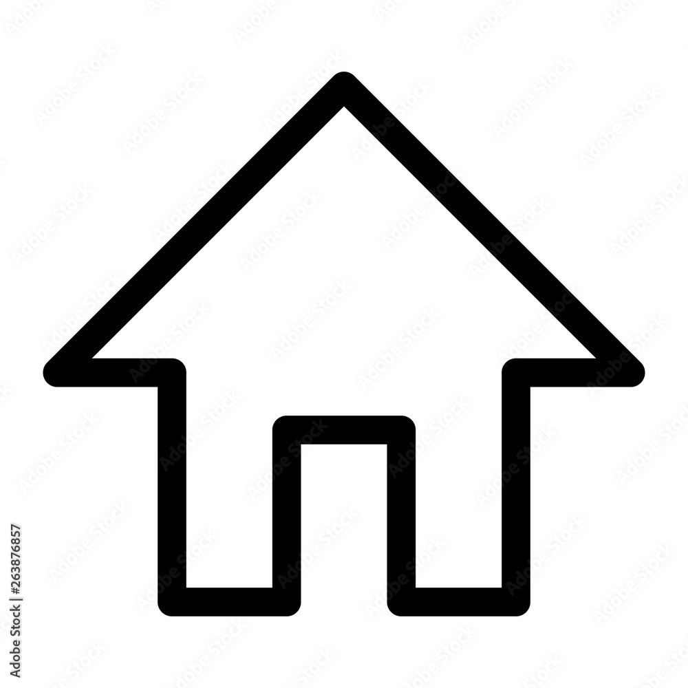 Home sign. Symbol of house. Outline modern design element. Simple black flat vector icon with rounded corners Home sign. Symbol of house. Outline modern design element. Simple black flat vector icon with rounded corners