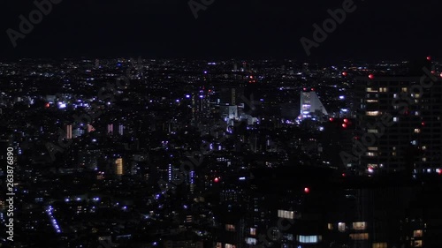 Wallpaper Mural Static shot of the cityscape, full of lights, from the government building, at a autumn night, in Tokyo, Japan Torontodigital.ca