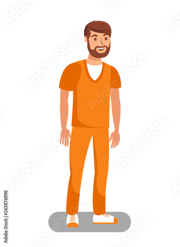 Prisoner Released on Bail Flat Vector Illustration