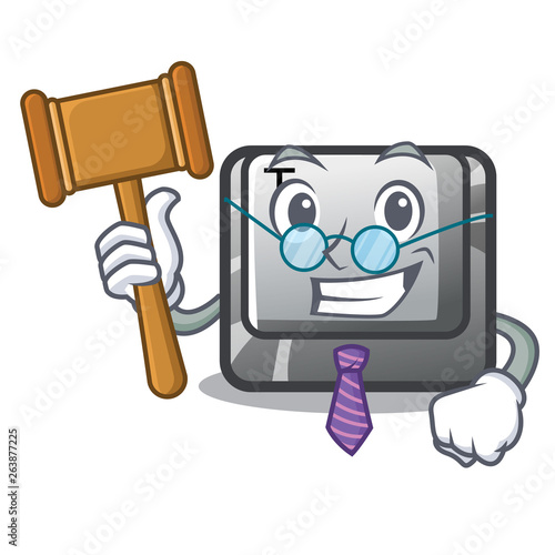 Judge button T in the mascot shape