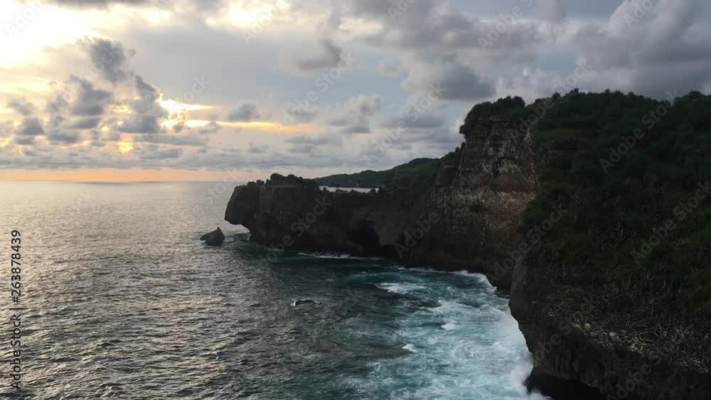 romantic scene of a tropical beach