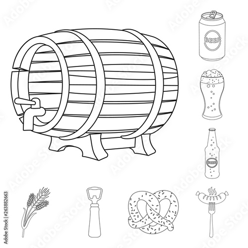 Vector design of pub and bar logo. Collection of pub and interior stock vector illustration.
