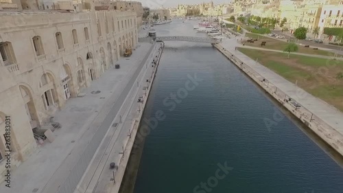 AERIAL: Flying in Bormla Harbour, Malta photo