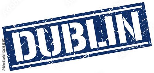 Photography Dublin blue square stamp