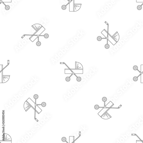 Baby pram pattern seamless vector repeat geometric for any web design