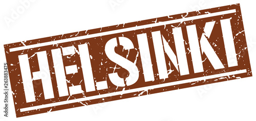 Helsinki brown square stamp