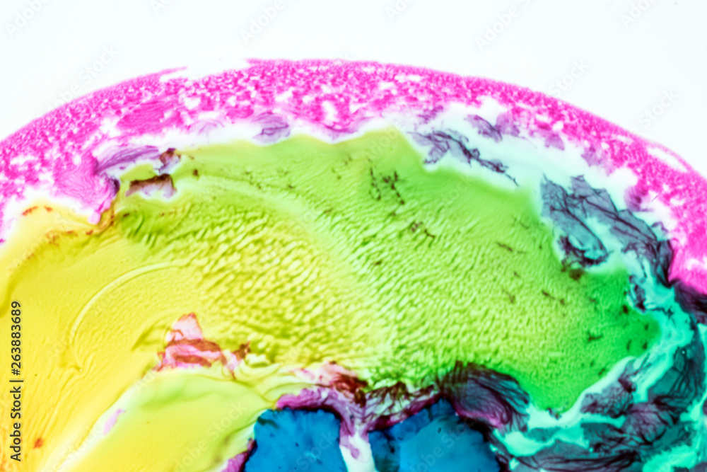 Obraz premium Background of red, pink, blue, brown ink waves
