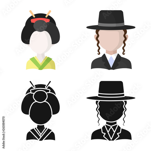 Vector design of imitator and resident sign. Collection of imitator and culture stock symbol for web.