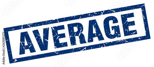 square grunge blue average stamp