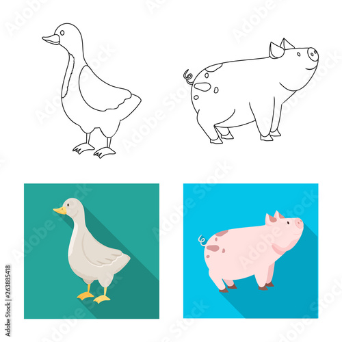 Vector illustration of breeding and kitchen logo. Set of breeding and organic stock vector illustration.