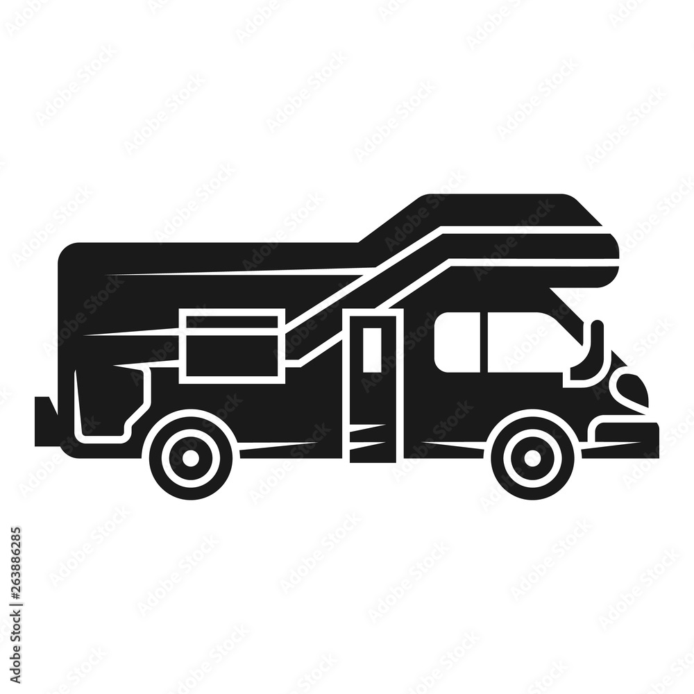 Modern motorhome icon. Simple illustration of modern motorhome vector icon for web design isolated on white background Modern motorhome icon. Simple illustration of modern motorhome vector icon for web design isolated on white background