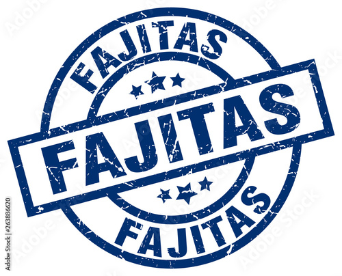 fajitas blue round grunge stamp