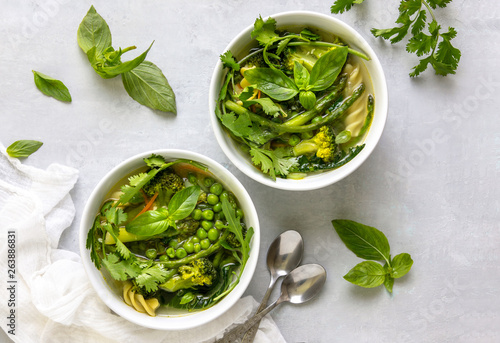 Spring green minestrone verde soup