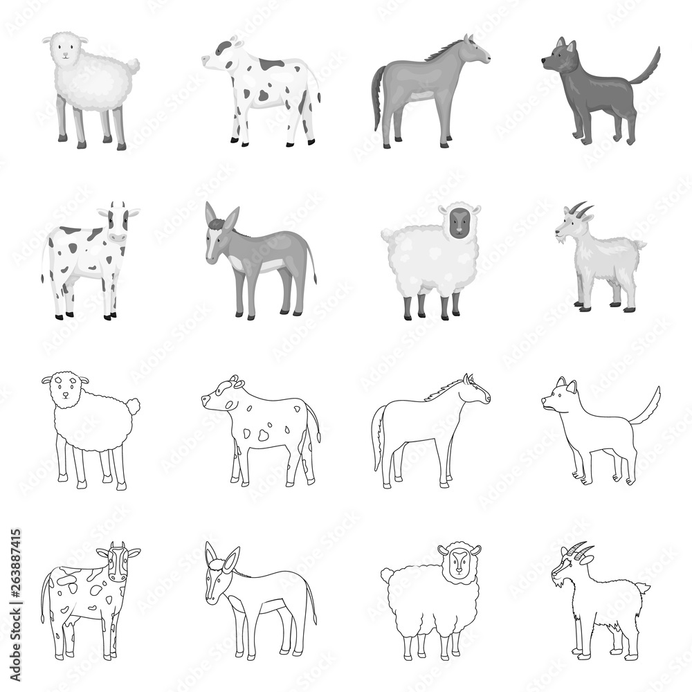 Vector design of breeding and kitchen  sign. Set of breeding and organic  vector icon for stock.